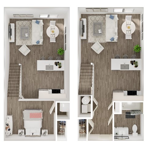 Floor plan for 1 bed, 1 bath, 578 sqft
