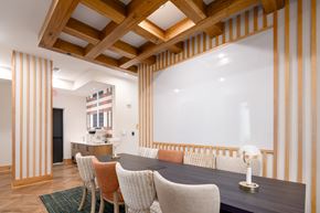 Nashville apartment for rent - A dining room with a wooden table and chairs.