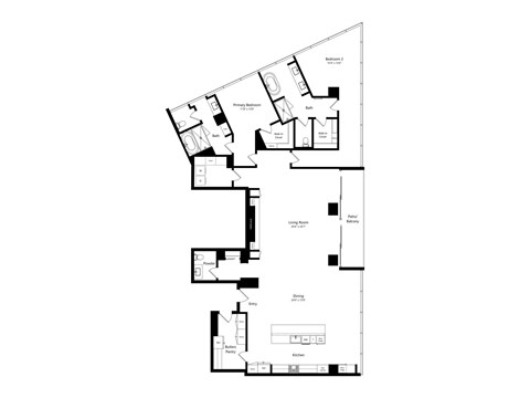 Floor plan for 3 beds, 2.5 baths, 2662 sqft