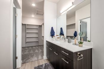 Bathroom with storage area