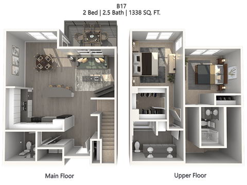 Floor plan for 2 beds, 2 baths, 1576 sqft