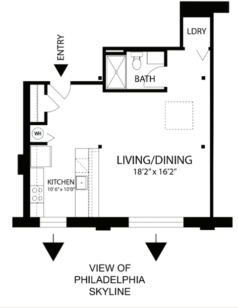 Floor plan for 2 beds, 2 baths, 1175 sqft