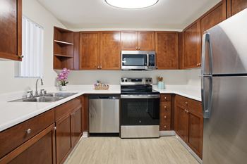 Gourmet kitchen featuring energy efficient stainless finish appliances
