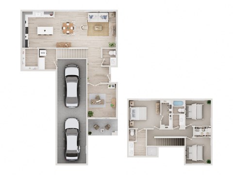 Floor plan for 3 beds, 2 baths, 1684 sqft