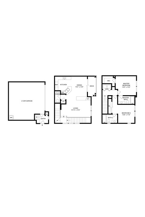 Floor plan for 2 beds, 2 baths, 1228 sqft
