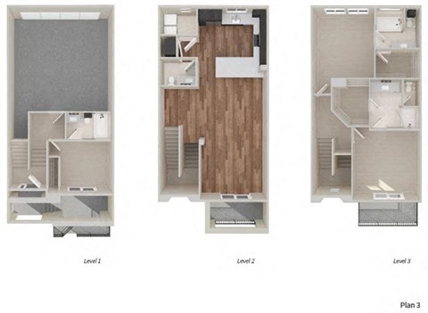 Floor plan for 3 beds, 3.5 baths, 1844 sqft