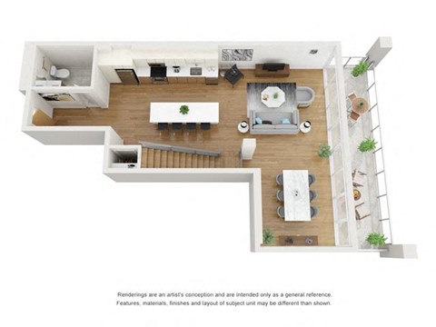 Floor plan for 2 beds, 2.5 baths, 1709 sqft