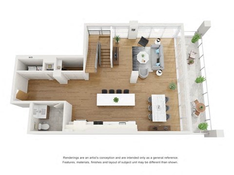 Floor plan for 2 beds, 2.5 baths, 1959 sqft