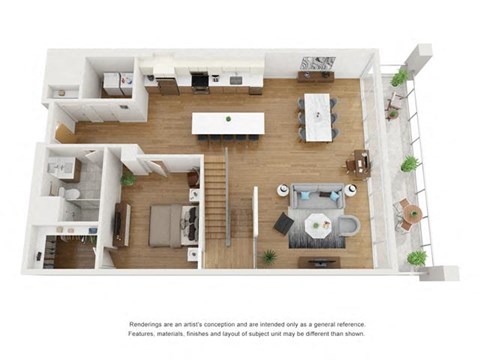 Floor plan for 2 beds, 3 baths, 2222 sqft