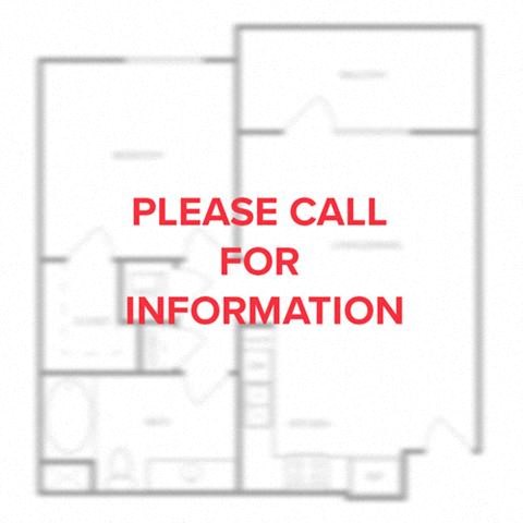 Floor plan for 1 bed, 1 bath, 852 sqft