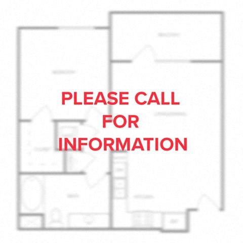 Floor plan for 1 bed, 1 bath, 860 sqft