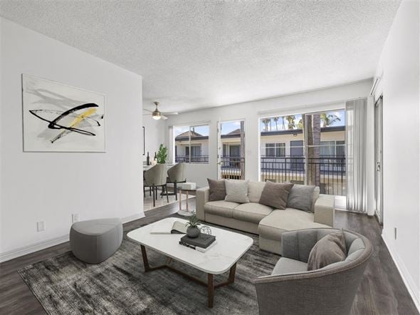 Los Angeles apartment for rent - Contemporary Living Room at Pacific Rose Apartments, Los Angeles, California