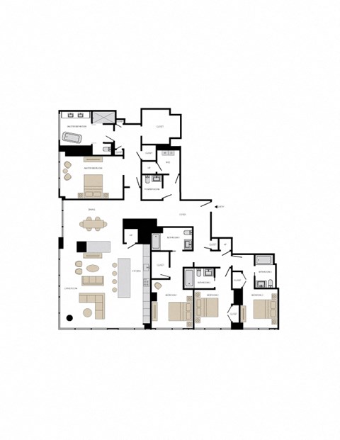 Floor plan for 4 beds, 2.5 baths, 3487 sqft