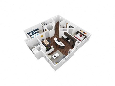 Floor plan for 2 beds, 2 baths, 1209 sqft