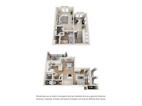 Floor plan for 1 bed, 1 bath, 1118 sqft