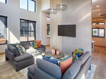 Longmont apartment for rent - a living room with couches and a tv