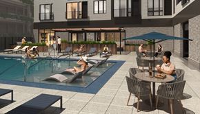 Philadelphia apartment for rent - pool rendering