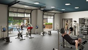 Philadelphia apartment for rent - gym rendering