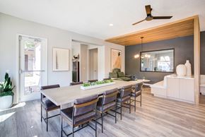 Albuquerque apartment for rent - A Dining Room With a Wooden Table and Chairs at Cantata at the Trails, Albuquerque, 87114
