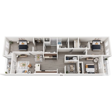 Floor plan for 3 beds, 2 baths, 1512 sqft