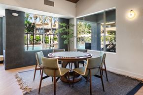 Aliso Viejo apartment for rent - A dining room with a round table and chairs.