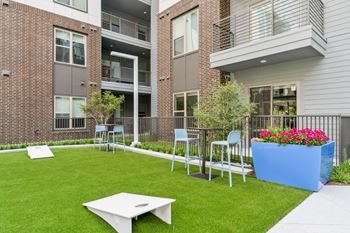Outdoor bocce ball court