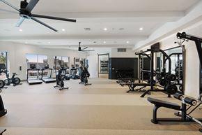 Chula Vista apartment for rent - A spacious gym with a variety of equipment including treadmills, stationary bikes, and weight machines.