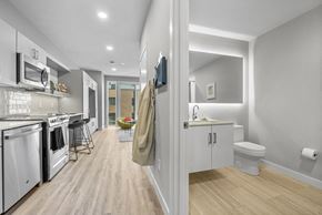 Philadelphia apartment for rent - a kitchen and bathroom in a 555 waverly unit