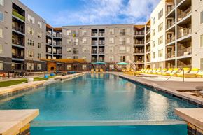 Lakewood apartment for rent - A large indoor swimming pool in a residential building.