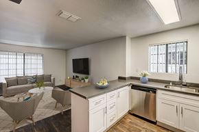 Walnut Creek apartment for rent - A kitchen with a stainless steel dishwasher and a sink.