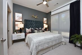 Houston apartment for rent - Bedroom with bed at The Flats at West Alabama, Houston, 77027