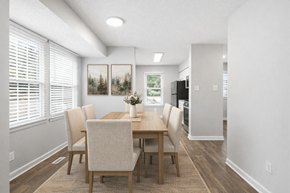 Chapel Hill apartment for rent - A dining room with a table and chairs.