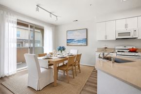 Wildomar apartment for rent - living room area with dining room table and chairs