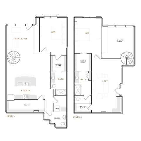 Floor plan for 2 beds, 2.5 baths, 2404 sqft