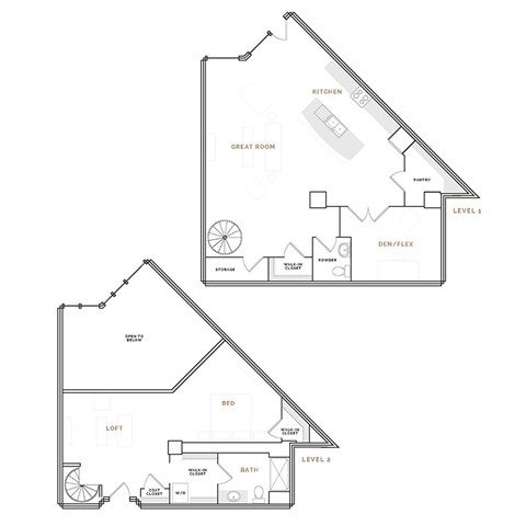 Floor plan for 1 bed, 1 bath, 1806 sqft