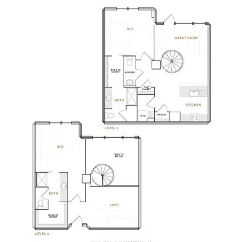 Floor plan for 2 beds, 2.5 baths, 1641 sqft