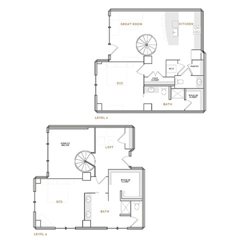 Floor plan for 2 beds, 2.5 baths, 1786 sqft