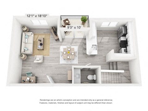 Floor plan for 2 beds, 2 baths, 1518 sqft