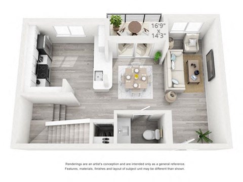 Floor plan for 2 beds, 2 baths, 1520 sqft