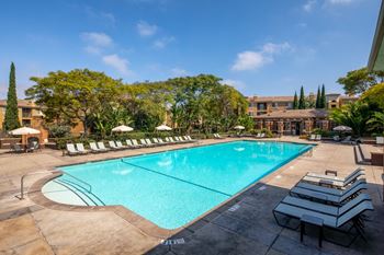Resort-style pool with sun deck