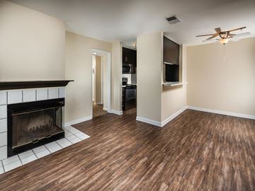 San Diego apartment for rent - a living room with a fireplace and a tv