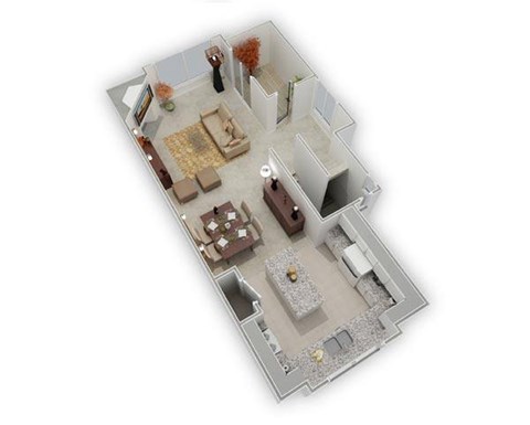 Floor plan for 3 beds, 3 baths, 1708 sqft