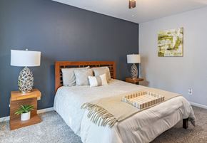 Kennesaw apartment for rent - Bedroom with bed at Greenhouse Apartments, Kennesaw, GA