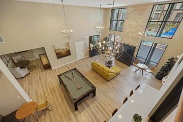Torrance apartment for rent - A living room with a pool table and a view of the pool table.