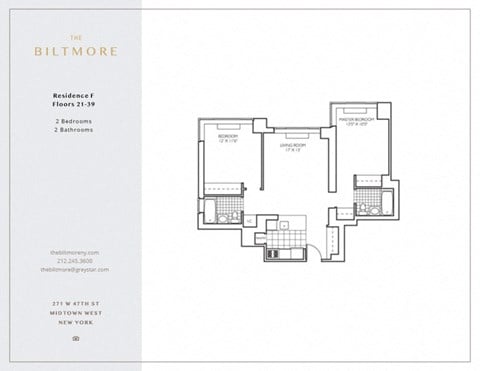 Floor plan for 2 beds, 2 baths, 945 sqft