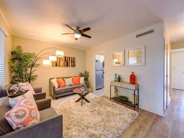 Kapolei apartment for rent - a living room with furniture and a ceiling fan
