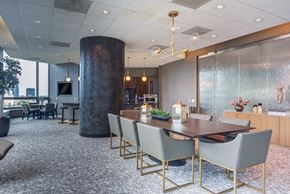 Chicago apartment for rent - A dining room with a large table and chairs.