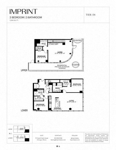 Floor plan for 3 beds, 3 baths, 2583 sqft