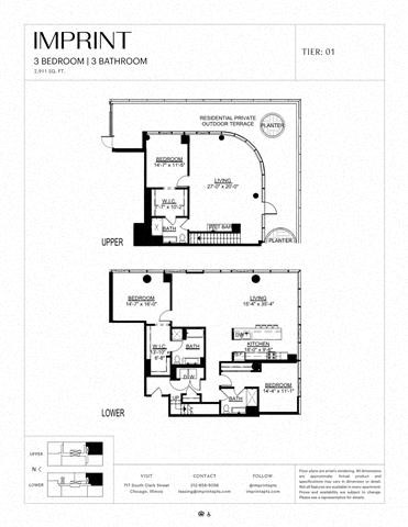 Floor plan for 3 beds, 3 baths, 2911 sqft
