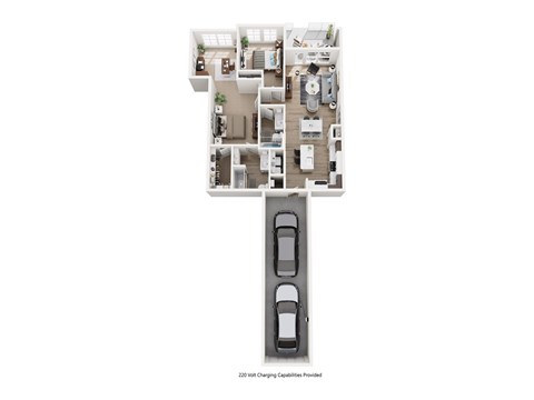 Floor plan for 2 beds, 2 baths, 1170 sqft